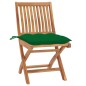 vidaXL Sedie da Giardino 2 pz con Cuscini Verdi in Massello di Teak vidaXL Sedie da Giardino 2 pz con Cuscini Verdi in Massello di Teak