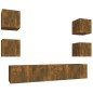 vidaXL Set di Mobili Porta TV 6 pz Rovere Fumo in Legno Multistrato vidaXL Set di Mobili Porta TV 6 pz Rovere Fumo in Legno Multistrato