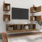 vidaXL Set di Mobili Porta TV 6 pz Rovere Fumo in Legno Multistrato vidaXL Set di Mobili Porta TV 6 pz Rovere Fumo in Legno Multistrato