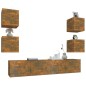 vidaXL Set di Mobili Porta TV 6 pz Rovere Fumo in Legno Multistrato vidaXL Set di Mobili Porta TV 6 pz Rovere Fumo in Legno Multistrato