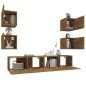 vidaXL Set di Mobili Porta TV 6 pz Rovere Fumo in Legno Multistrato vidaXL Set di Mobili Porta TV 6 pz Rovere Fumo in Legno Multistrato