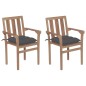 vidaXL Sedie da Giardino 2 pz con Cuscini Antracite Massello di Teak vidaXL Sedie da Giardino 2 pz con Cuscini Antracite Massello di Teak