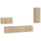 vidaXL Set di Mobili Porta TV 4 pz Rovere Sonoma in Legno Multistrato