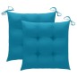 vidaXL Sedie da Giardino 2 pz con Cuscini Azzurro in Massello di Teak vidaXL Sedie da Giardino 2 pz con Cuscini Azzurro in Massello di Teak