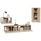 vidaXL Set di Mobili Porta TV 4 pz Rovere Sonoma in Legno Multistrato