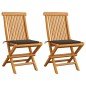 vidaXL Sedie da Giardino e Cuscini Grigio Talpa 2 pz Massello di Teak vidaXL Sedie da Giardino e Cuscini Grigio Talpa 2 pz Massello di Teak