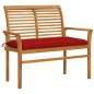 vidaXL Panca da Giardino con Cuscino Rosso 112 cm in Legno di Teak vidaXL Panca da Giardino con Cuscino Rosso 112 cm in Legno di Teak