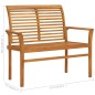 vidaXL Panca da Giardino con Cuscino Rosso 112 cm in Legno di Teak vidaXL Panca da Giardino con Cuscino Rosso 112 cm in Legno di Teak