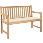 vidaXL Panca da Giardino con Cuscino Crema 120 cm Massello di Teak vidaXL Panca da Giardino con Cuscino Crema 120 cm Massello di Teak