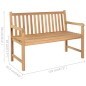 vidaXL Panca da Giardino con Cuscino Antracite 120 cm Massello di Teak