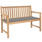 vidaXL Panca da Giardino con Cuscino Grigio 120 cm Massello di Teak vidaXL Panca da Giardino con Cuscino Grigio 120 cm Massello di Teak
