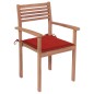 vidaXL Sedie da Giardino 2 pz con Cuscini Rossi Massello di Teak vidaXL Sedie da Giardino 2 pz con Cuscini Rossi Massello di Teak
