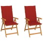 vidaXL Sedie da Giardino 2 pz con Cuscini Rossi in Massello di Teak vidaXL Sedie da Giardino 2 pz con Cuscini Rossi in Massello di Teak