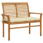 vidaXL Panca da Giardino e Cuscino Bianco Crema 112 cm Legno di Teak vidaXL Panca da Giardino e Cuscino Bianco Crema 112 cm Legno di Teak