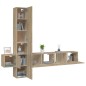 Set di Mobili Porta TV 5 pz Rovere Sonoma in Legno Multistrato Set di Mobili Porta TV 5 pz Rovere Sonoma in Legno Multistrato