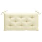 vidaXL Panca da Giardino e Cuscino Bianco Crema 112 cm Legno di Teak vidaXL Panca da Giardino e Cuscino Bianco Crema 112 cm Legno di Teak