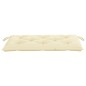 vidaXL Panca da Giardino e Cuscino Bianco Crema 112 cm Legno di Teak vidaXL Panca da Giardino e Cuscino Bianco Crema 112 cm Legno di Teak