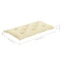 vidaXL Panca da Giardino e Cuscino Bianco Crema 112 cm Legno di Teak vidaXL Panca da Giardino e Cuscino Bianco Crema 112 cm Legno di Teak