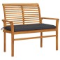 vidaXL Panca da Giardino con Cuscino Antracite 112 cm in Legno di Teak vidaXL Panca da Giardino con Cuscino Antracite 112 cm in Legno di Teak