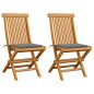 vidaXL Sedie da Giardino con Cuscini Grigi 2 pz in Massello di Teak vidaXL Sedie da Giardino con Cuscini Grigi 2 pz in Massello di Teak