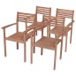 vidaXL Sedie da Giardino 4 pz con Cuscini Antracite Massello di Teak vidaXL Sedie da Giardino 4 pz con Cuscini Antracite Massello di Teak