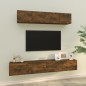 Set di Mobili Porta TV 4 pz Rovere Fumo in Legno Multistrato Set di Mobili Porta TV 4 pz Rovere Fumo in Legno Multistrato