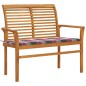 vidaXL Panca da Giardino con Cuscino Rosso a Quadri 112 cm Legno Teak vidaXL Panca da Giardino con Cuscino Rosso a Quadri 112 cm Legno Teak