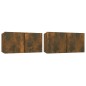 Set di Mobili Porta TV 4 pz Rovere Fumo in Legno Multistrato Set di Mobili Porta TV 4 pz Rovere Fumo in Legno Multistrato
