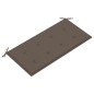 vidaXL Panca da Giardino e Cuscino Grigio Talpa 112 cm Massello Teak vidaXL Panca da Giardino e Cuscino Grigio Talpa 112 cm Massello Teak