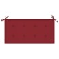vidaXL Panca da Giardino con Cuscino Rosso Vino 112 cm Legno di Teak vidaXL Panca da Giardino con Cuscino Rosso Vino 112 cm Legno di Teak