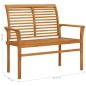 vidaXL Panca da Giardino con Cuscino Rosso Vino 112 cm Legno di Teak vidaXL Panca da Giardino con Cuscino Rosso Vino 112 cm Legno di Teak
