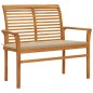 vidaXL Panca da Giardino con Cuscino Beige 112 cm in Legno di Teak vidaXL Panca da Giardino con Cuscino Beige 112 cm in Legno di Teak