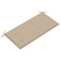 vidaXL Panca da Giardino con Cuscino Beige 112 cm in Legno di Teak vidaXL Panca da Giardino con Cuscino Beige 112 cm in Legno di Teak
