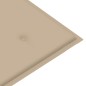 vidaXL Panca da Giardino con Cuscino Beige 112 cm in Legno di Teak vidaXL Panca da Giardino con Cuscino Beige 112 cm in Legno di Teak