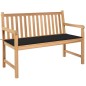 vidaXL Panca da Giardino con Cuscino Nero 120 cm Legno di Teak vidaXL Panca da Giardino con Cuscino Nero 120 cm Legno di Teak