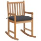 vidaXL Sedia a Dondolo con Cuscino Antracite in Legno di Teak vidaXL Sedia a Dondolo con Cuscino Antracite in Legno di Teak