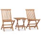 vidaXL Set da Pranzo Giardino Pieghevole 3 pz Cuscino Massello di Teak vidaXL Set da Pranzo Giardino Pieghevole 3 pz Cuscino Massello di Teak