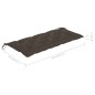 vidaXL Panca da Giardino con Cuscino Grigio Talpa 120 cm Massello Teak