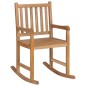 vidaXL Sedia a Dondolo con Cuscino Blu in Massello di Teak vidaXL Sedia a Dondolo con Cuscino Blu in Massello di Teak