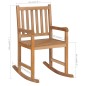 vidaXL Sedia a Dondolo con Cuscino Blu in Massello di Teak vidaXL Sedia a Dondolo con Cuscino Blu in Massello di Teak