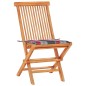 vidaXL Set da Bistrot 3 pz con Cuscini a Quadri Rossi Massello di Teak