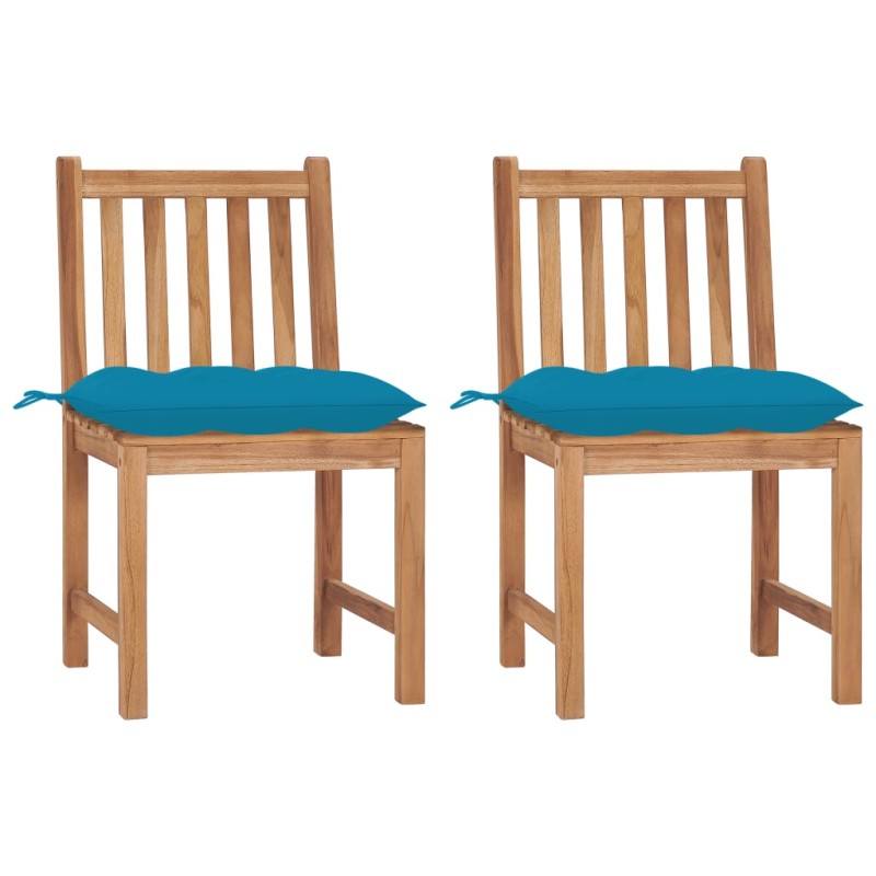 vidaXL Sedie da Giardino 2 pz con Cuscini in Legno Massello di Teak vidaXL Sedie da Giardino 2 pz con Cuscini in Legno Massello di Teak