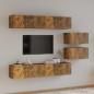 Set di Mobili Porta TV 6 pz Rovere Fumo in Legno Multistrato Set di Mobili Porta TV 6 pz Rovere Fumo in Legno Multistrato