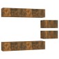 Set di Mobili Porta TV 6 pz Rovere Fumo in Legno Multistrato Set di Mobili Porta TV 6 pz Rovere Fumo in Legno Multistrato
