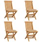 vidaXL Sedie da Giardino con Cuscini Beige 4 pz Massello di Teak vidaXL Sedie da Giardino con Cuscini Beige 4 pz Massello di Teak
