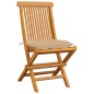 vidaXL Sedie da Giardino con Cuscini Beige 4 pz Massello di Teak vidaXL Sedie da Giardino con Cuscini Beige 4 pz Massello di Teak