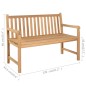 vidaXL Panca da Giardino con Cuscino Azzurro 120 cm Massello di Teak vidaXL Panca da Giardino con Cuscino Azzurro 120 cm Massello di Teak