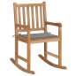 vidaXL Sedia a Dondolo con Cuscino Grigio in Legno di Teak vidaXL Sedia a Dondolo con Cuscino Grigio in Legno di Teak