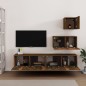 Set di Mobili Porta TV 4 pz Rovere Fumo in Legno Multistrato Set di Mobili Porta TV 4 pz Rovere Fumo in Legno Multistrato