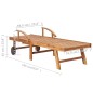vidaXL Lettino Prendisole con Tavolo e Cuscino in Massello di Teak vidaXL Lettino Prendisole con Tavolo e Cuscino in Massello di Teak